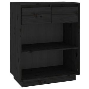 vidaXL Konzolov&aacute; skř&iacute;ňka čern&aacute; 60 x 34 x 75 cm masivn&iacute; borov&eacute; dřevo