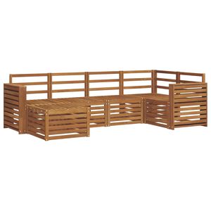 vidaXL Rohov&aacute; sofa sada 6 pcs Př&iacute;rodn&iacute; Masivn&iacute; ak&aacute;tov&eacute; dřevo