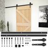 vidaXL Posuvn&eacute; dveře Přirozen&aacute; a čern&aacute; 100 x 210 cm