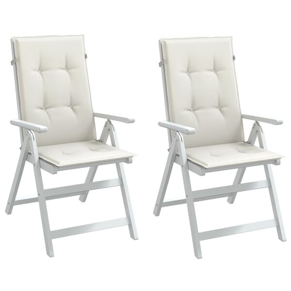 vidaXL Podušky na židli vysoké opěradlo 2 ks krémová melanž 120x50x4cm