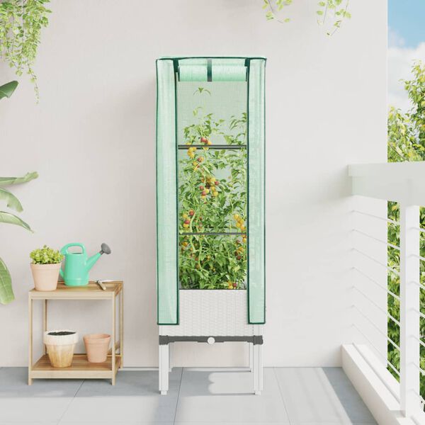 vidaXL Vyv&yacute;&scaron;en&yacute; z&aacute;hon se sklen&iacute;kem ratanov&yacute; vzhled 40 x 40 x 140 cm