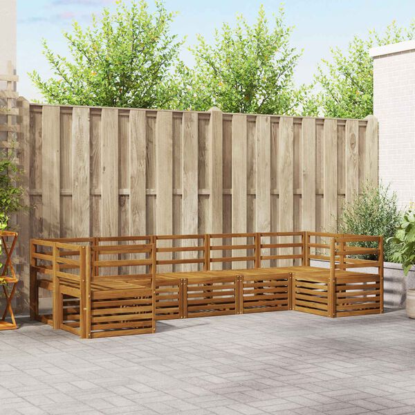 vidaXL Sedac&iacute; soupravy 7 pcs Př&iacute;rodn&iacute; Masivn&iacute; ak&aacute;tov&eacute; dřevo