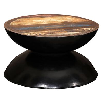 vidaXL Konferenční stolek masivní recyklované dřevo černý 60x60x33 cm