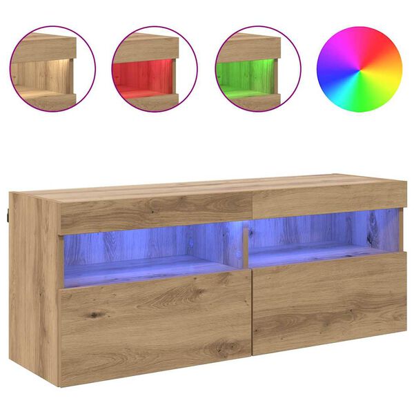 vidaXL TV wall cabinet N&aacute;stěnn&yacute; Artisanov&yacute; dub 100 x 30 x 40 cm