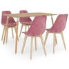 vidaXL 5dílný jídelní set růžový