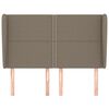 vidaXL Čelo postele typu u&scaron;&aacute;k taupe 147x23x118/128 cm textil