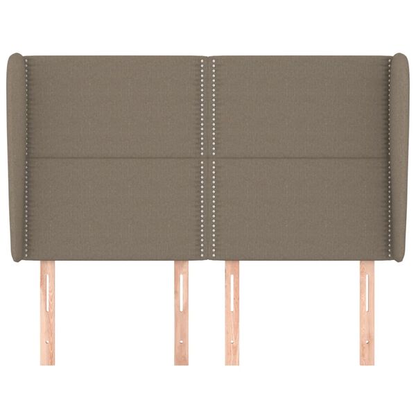 vidaXL Čelo postele typu u&scaron;&aacute;k taupe 147x23x118/128 cm textil