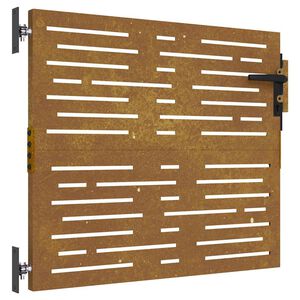 vidaXL Zahradn&iacute; branka 85 x 75 cm z corten oceli čtvercov&yacute; design
