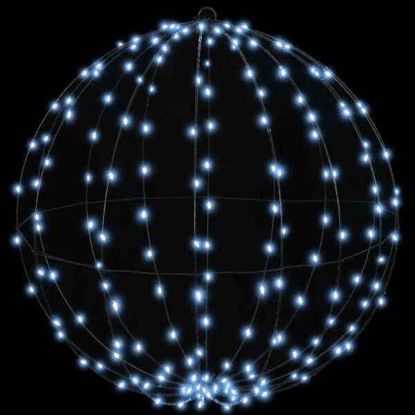 vidaXL Koule s 384 LED diodami 2 pcs Studen&aacute; b&iacute;l&aacute; 60 cm kov