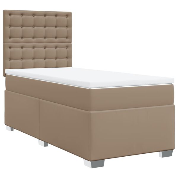 vidaXL Box spring postel s matrací cappuccino 80 x 200 cm umělá kůže