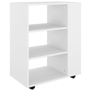 vidaXL Skř&iacute;ňka na kolečk&aacute;ch b&iacute;l&aacute; 60 x 35 x 75 cm kompozitn&iacute; dřevo