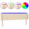vidaXL Čelo postele s LED kr&eacute;mov&eacute; 203 x 16 x 78/88 cm textil