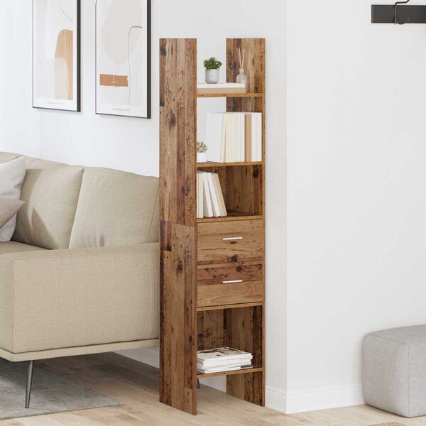 vidaXL Knihovna Star&eacute; dřevo 40 x 35 x 180 cm Kompozitn&iacute; dřevo