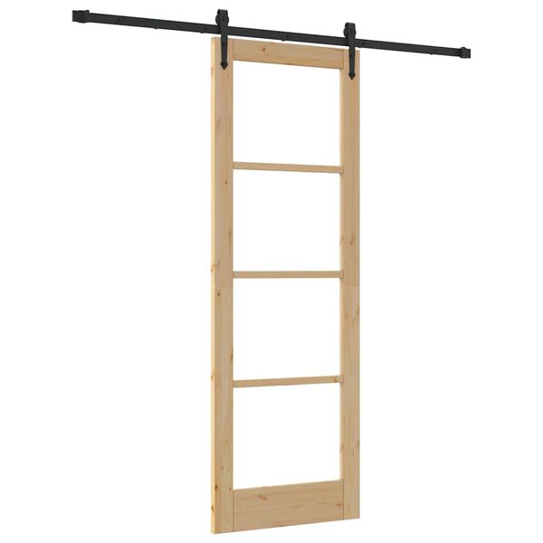 vidaXL Posuvné dveře Přirozená a černá 73,5 x 211 cm