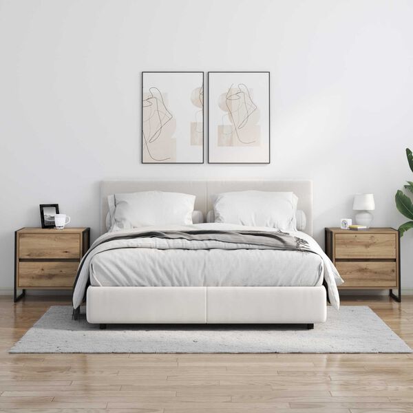 vidaXL Nočn&iacute; stolek Uměleck&yacute; dub 50 x 39.5 x 50 cm kompozitn&iacute; dřevo