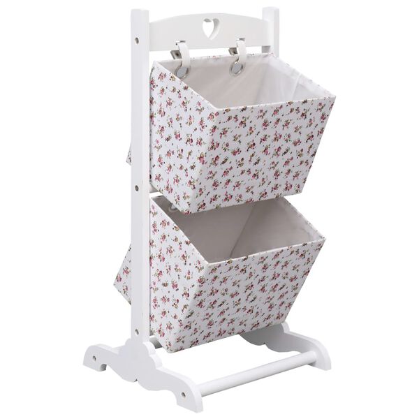 vidaXL Reg&aacute;l se 2 ko&scaron;&iacute;ky květovan&yacute; 35 x 35 x 72 cm dřevo