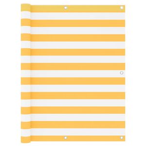 vidaXL Balk&oacute;nov&aacute; z&aacute;stěna b&iacute;l&aacute; a žlut&aacute; 120 x 500 cm oxfordsk&aacute; l&aacute;tka