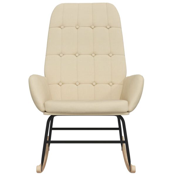 vidaXL Houpací křeslo krémové textil