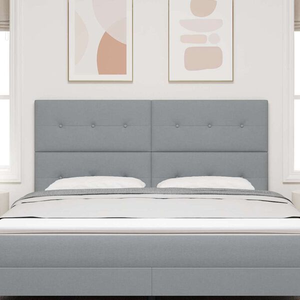 vidaXL Čelo postele s čelo Světle &scaron;ed&aacute; 180 cm Uměl&aacute; kůže