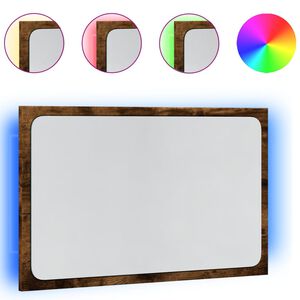 vidaXL Koupelnov&eacute; zrcadlo s LED dub sonoma 60 x 8,5 x 38 cm kompozit