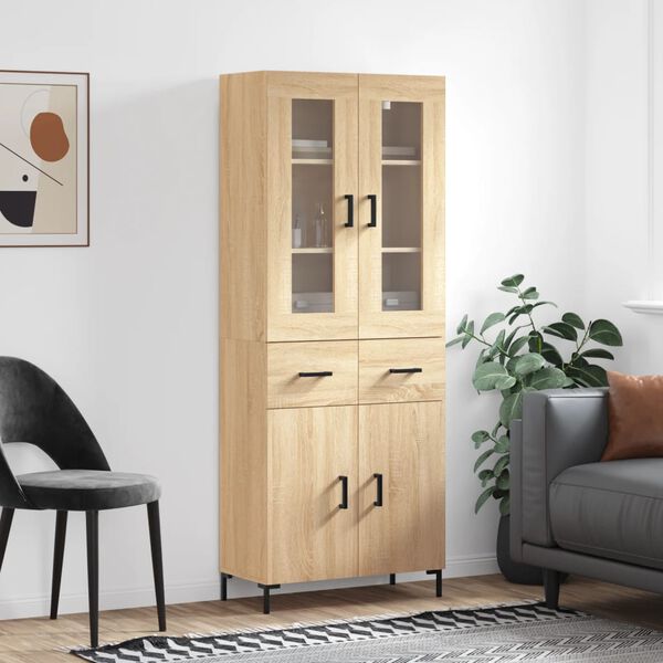vidaXL Skř&iacute;ň highboard dub sonoma 69,5 x 34 x 180 cm kompozitn&iacute; dřevo