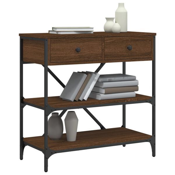 vidaXL Konzolov&yacute; stolek hněd&yacute; dub 75 x 34,5 x 75 cm kompozitn&iacute; dřevo