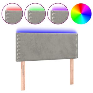 vidaXL Čelo postele s LED světle &scaron;ed&eacute; 80 x 5 x 78/88 cm samet