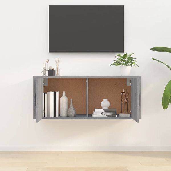 vidaXL N&aacute;stěnn&aacute; TV skř&iacute;ňka &scaron;ed&aacute; sonoma 100 x 34,5 x 40 cm