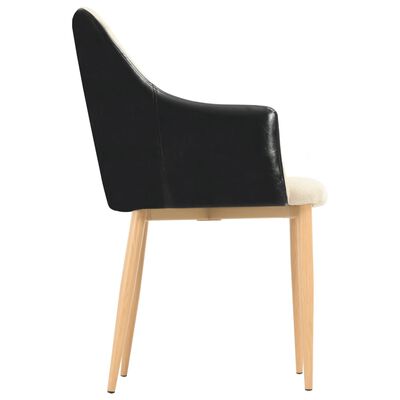 vidaXL Jídelní židle 2 ks černé a krémové textil