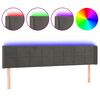 vidaXL Čelo postele s LED tmavě &scaron;ed&eacute; 163 x 16 x 78/88 cm samet