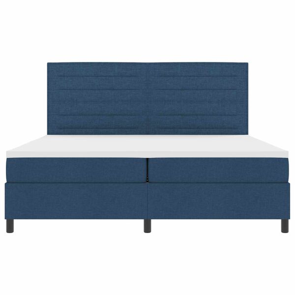 vidaXL Postel s boxspringem s matrac&iacute; s LED Modr&aacute; 200 x 200 cm textil