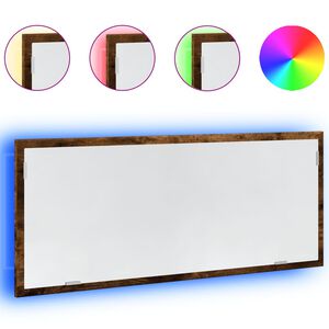 vidaXL Koupelnov&eacute; zrcadlo s LED kouřov&yacute; dub 100 x 8,5 x 37 cm kompozit