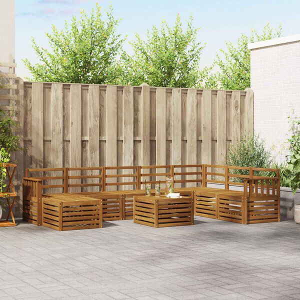 vidaXL Sedac&iacute; soupravy Př&iacute;rodn&iacute; Masivn&iacute; ak&aacute;tov&eacute; dřevo