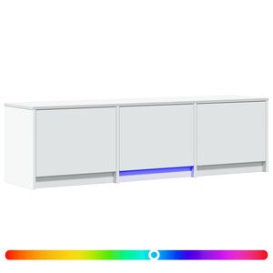 vidaXL TV skř&iacute;ň s LED 140 x 34 x 40 cm B&iacute;l&yacute; Dřevěn&yacute; materi&aacute;l