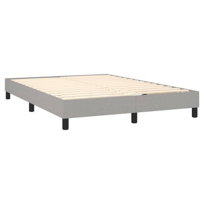 vidaXL Box spring postel s matrací a LED světle šedá 140x200 cm textil