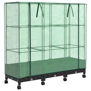 vidaXL Zahradn&iacute; květin&aacute;č s krytem pro sklen&iacute;ky a koly 3 ks Čern&aacute; PP