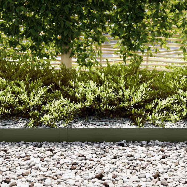 vidaXL Okraj tr&aacute;vn&iacute;ku 10 pcs Olivově zelen&aacute; 100 x 0,05 x 20 cm