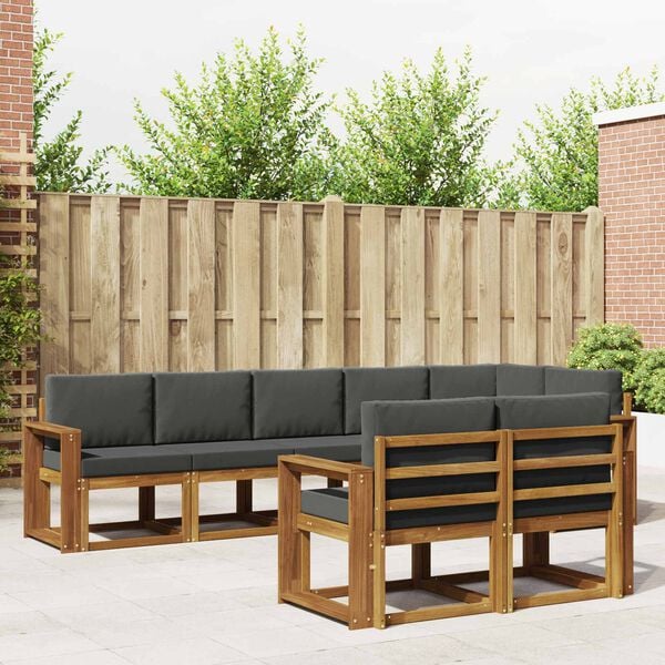 vidaXL Venkovn&iacute; pohovkov&aacute; souprava 8 pcs Přirozen&aacute; a Anthracitov&aacute;