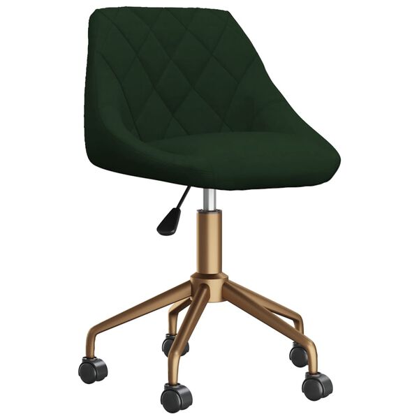 vidaXL Otočn&eacute; j&iacute;deln&iacute; židle 2 ks tmavě zelen&eacute; samet