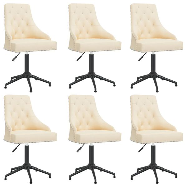 vidaXL Otočn&eacute; j&iacute;deln&iacute; židle 6 ks kr&eacute;mov&eacute; samet
