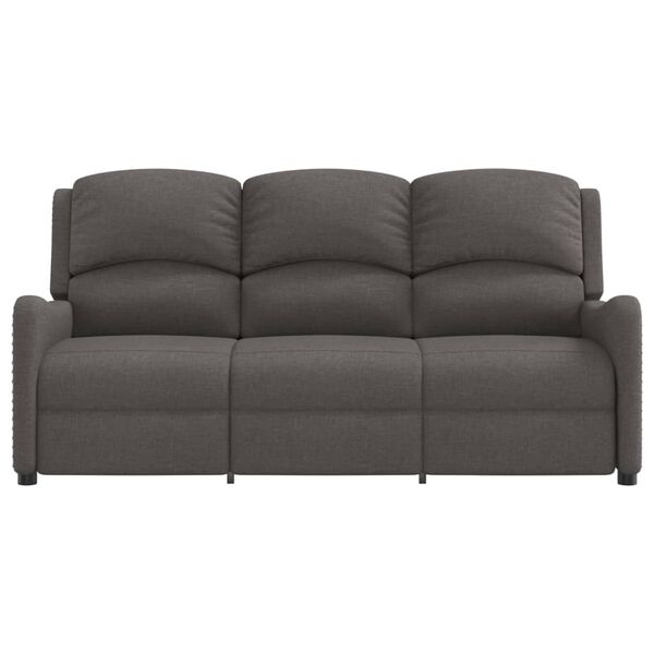 vidaXL 3m&iacute;stn&eacute; mas&aacute;žn&iacute; polohovac&iacute; křeslo tmavě &scaron;ed&eacute; textil