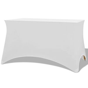 vidaXL Strečov&yacute; n&aacute;vlek na stůl 2 ks 120x60,5x74 cm b&iacute;l&yacute;