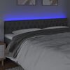vidaXL Čelo postele s LED tmavě &scaron;ed&eacute; 180 x 7 x 78/88 cm textil