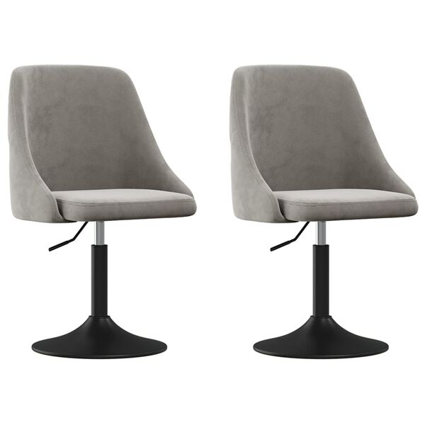 vidaXL J&iacute;deln&iacute; židle 2 ks světle &scaron;ed&eacute; samet