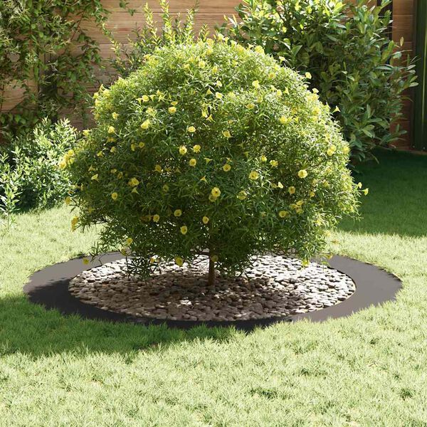 vidaXL vhodn&eacute; pro ploch&eacute; stromov&eacute; kroužky 5 pcs Čern&aacute; &Oslash;90 / 120 cm Ocel