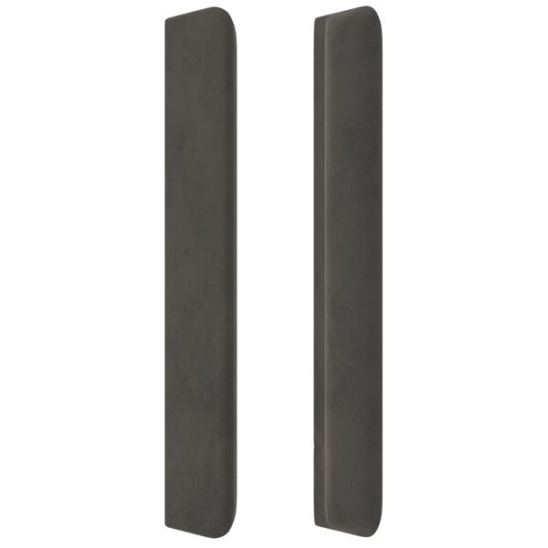 vidaXL Čelo postele typu u&scaron;&aacute;k tmavě &scaron;ed&eacute; 203x16x118/128 cm samet