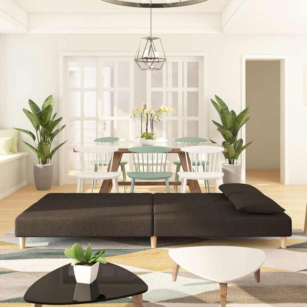 vidaXL 2m&iacute;stn&aacute; rozkl&aacute;dac&iacute; pohovka se 2 pol&scaron;t&aacute;ři hněd&aacute; textil