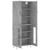 vidaXL Skř&iacute;ň highboard betonově &scaron;ed&aacute; 69,5x34x180 cm kompozitn&iacute; dřevo