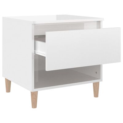 vidaXL Noční stolek bílý s vysokým leskem 50x46x50 cm kompozitní dřevo