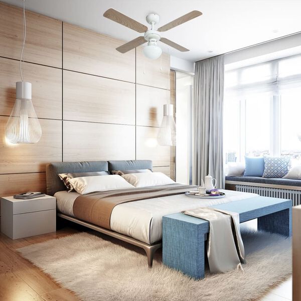 Bestron Stropn&iacute; ventil&aacute;tor b&iacute;l&yacute; 102 cm 50 W DHB42W